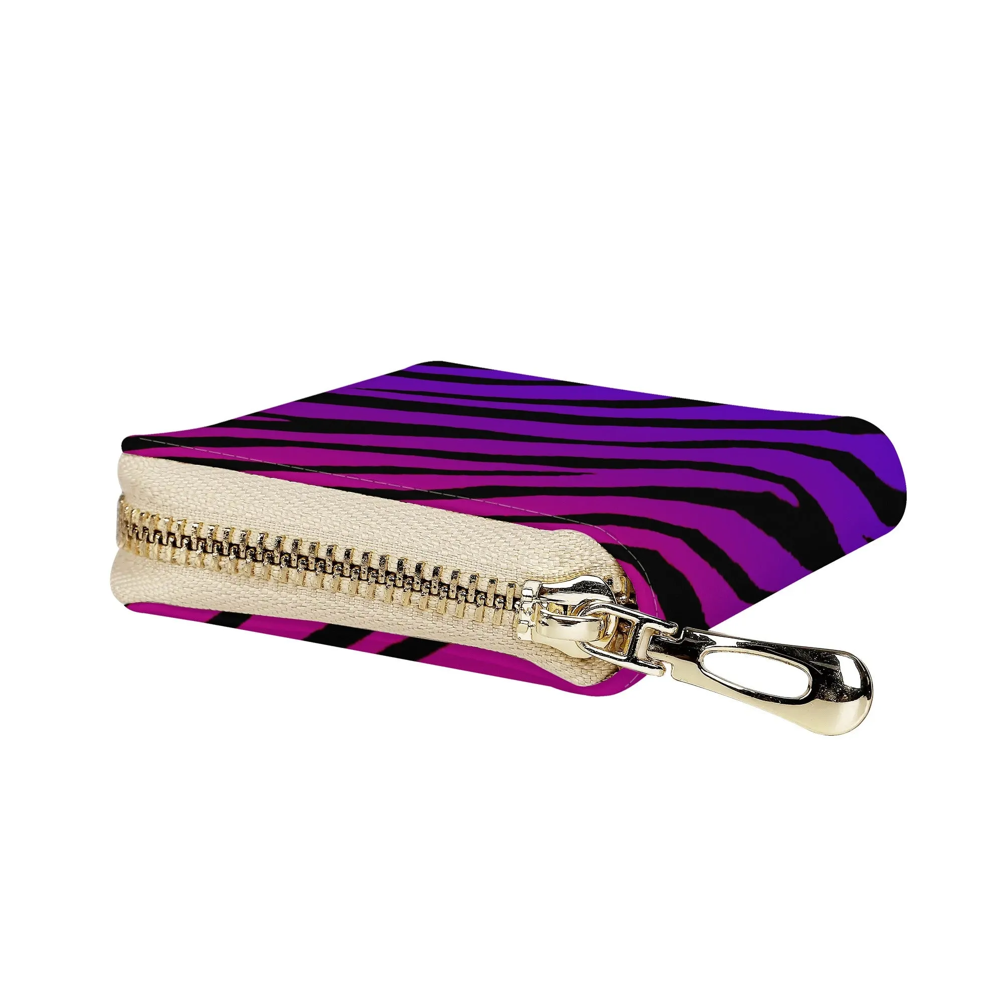 Multicolored Color Gradient Tiger Print & Black PU Leather Satchel Bag