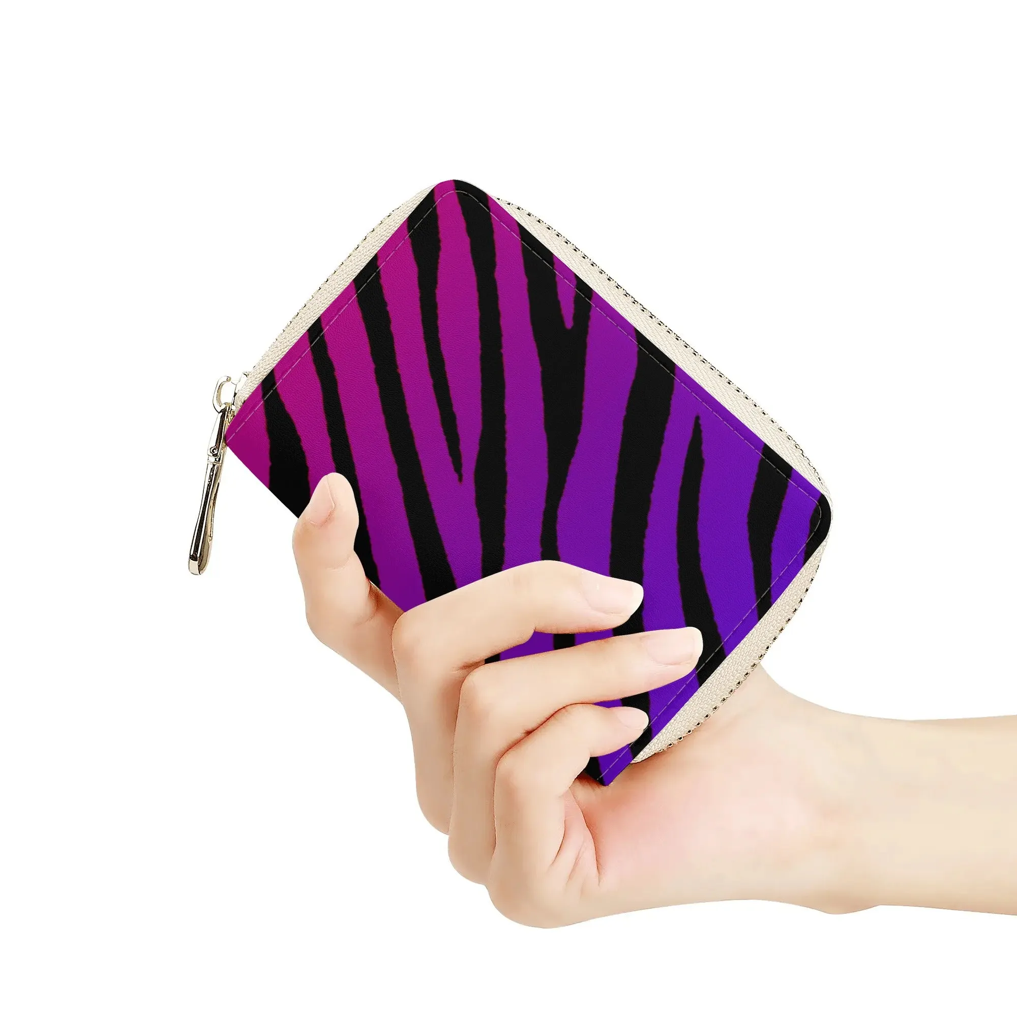 Multicolored Color Gradient Tiger Print & Black PU Leather Satchel Bag