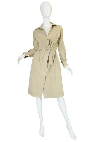 Museum Held c1972 Halston Ultrasuede Cream Dress