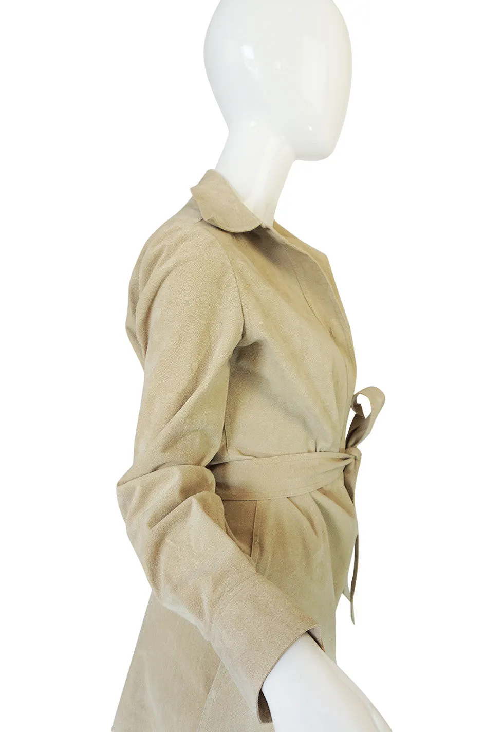 Museum Held c1972 Halston Ultrasuede Cream Dress