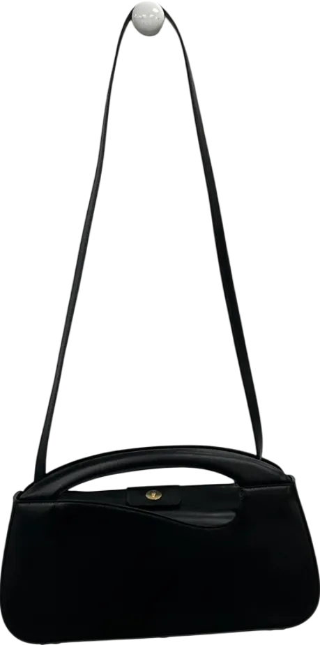 Natalie Dennis Black Large Signature Curve Bag With Leather Strap