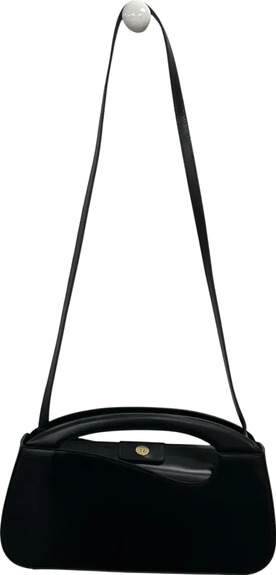 Natalie Dennis Black Large Signature Curve Bag With Leather Strap