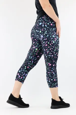 Neon Galaxy - Casual Capri Leggings