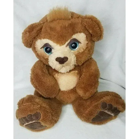 New Blue Eyed Brown Plush Teddy Bear Singing Baby Shark Song Stuffed Animal