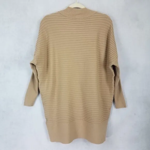 NEW Stitchdrop S Ribbed Knit V-neck Pullover Sweater in Golden Brown Harvest