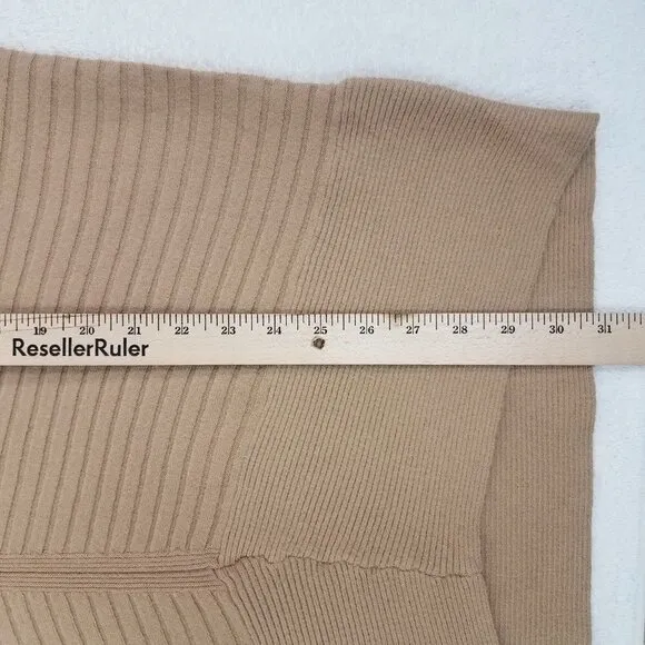 NEW Stitchdrop S Ribbed Knit V-neck Pullover Sweater in Golden Brown Harvest
