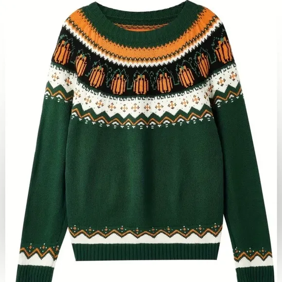 NEW The Evergreen COZY PUMPKIN Chevron Sweater