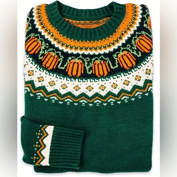 NEW The Evergreen COZY PUMPKIN Chevron Sweater