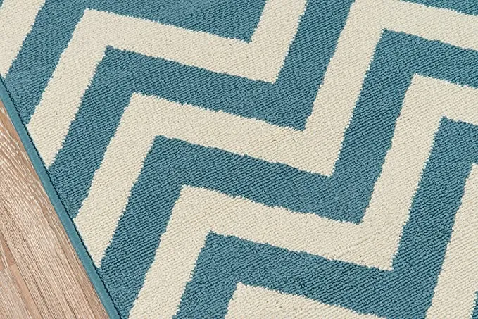 New Vibrant Great Quality Indoor/Outdoor Runner, Baja Chevron Blue 2 ft. 3 in. x 7 ft. 6 in. Indoor/Outdoor Runner! Made in Egypt! Retails $176 