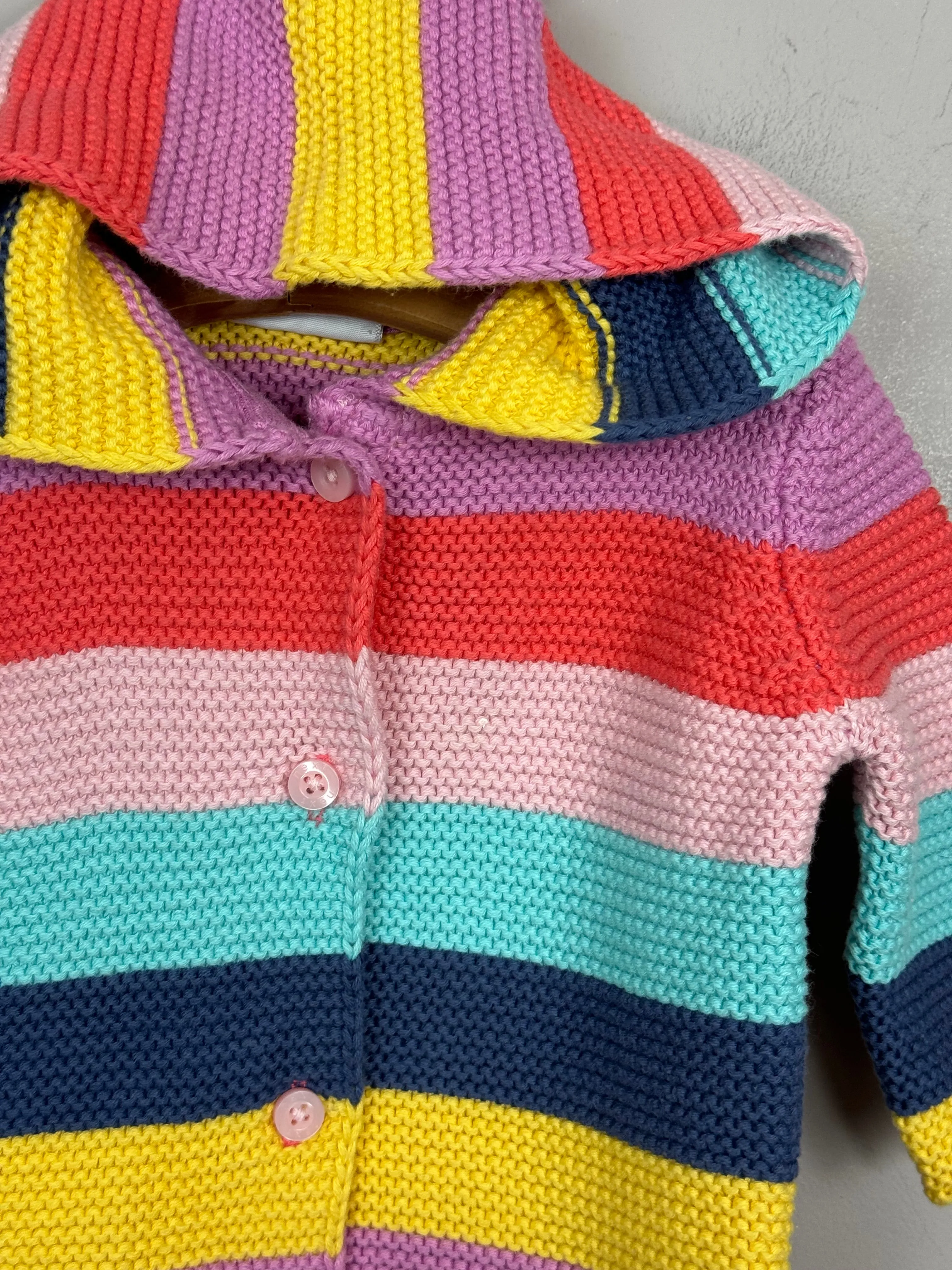 Next stripe Hooded Cardigan 0-3m