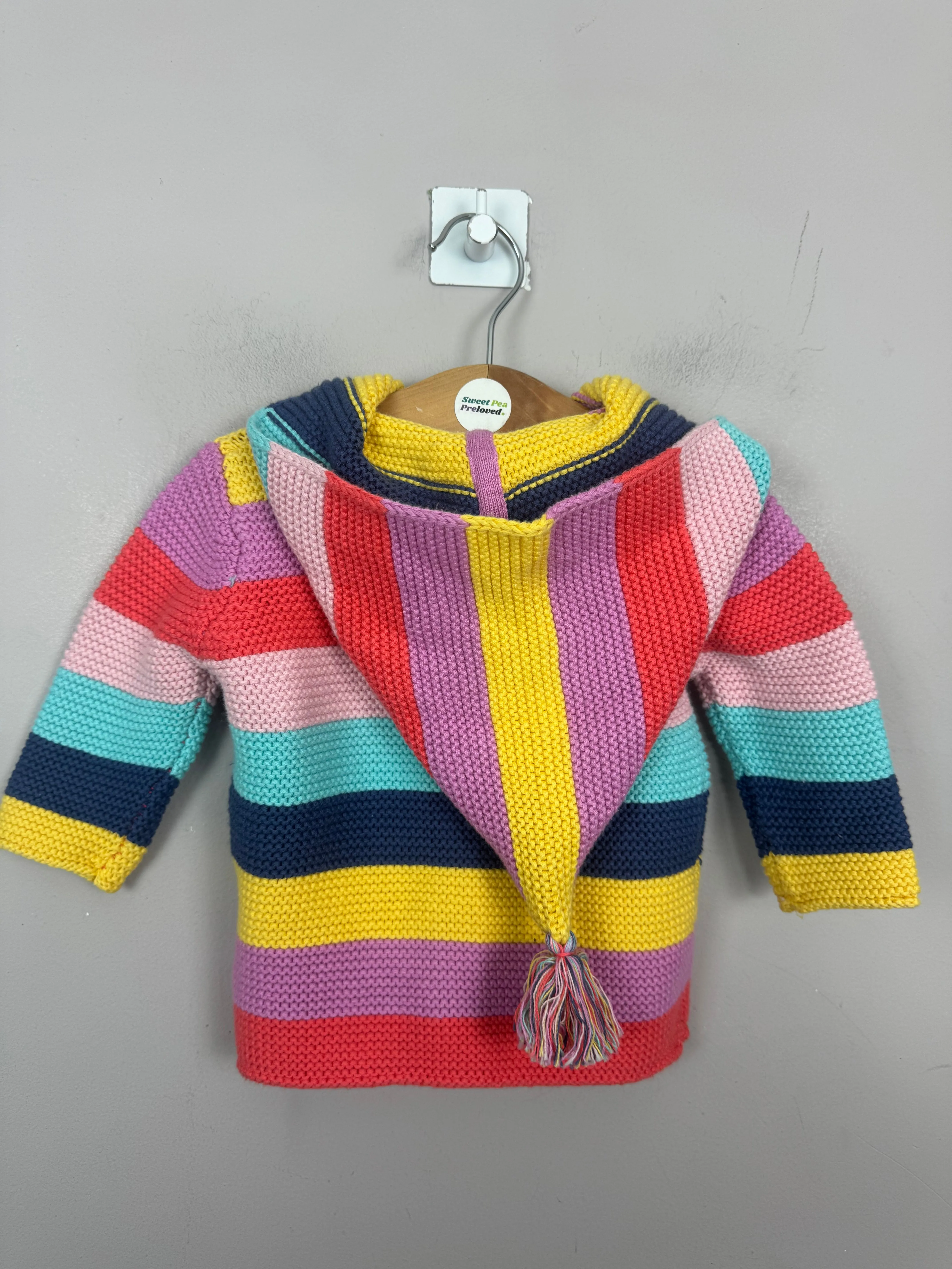 Next stripe Hooded Cardigan 0-3m