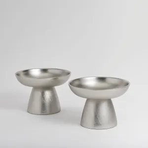 Nickel Small Pedestals Set of 2