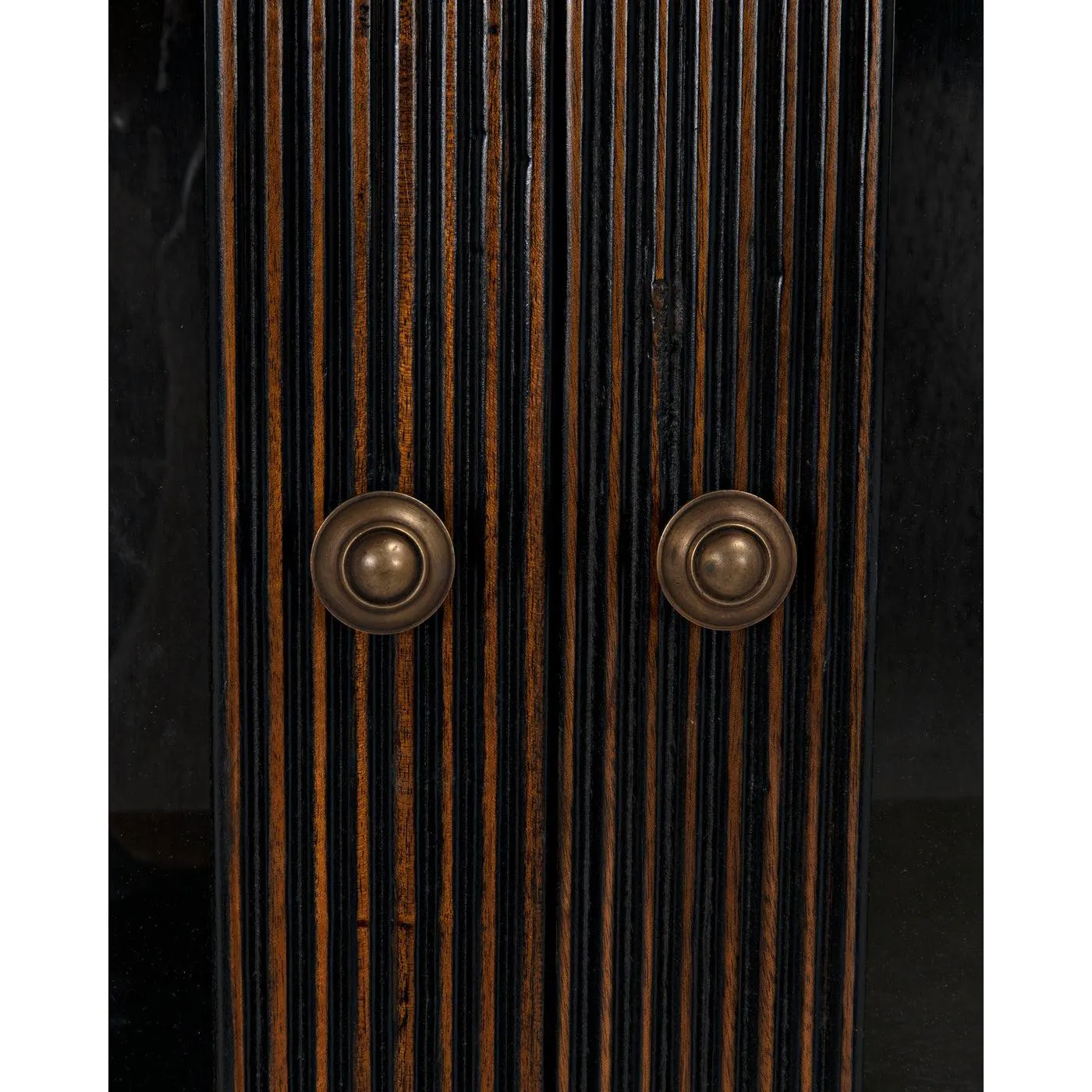 Noho Hutch, Hand Rubbed Black with Light Brown Trim