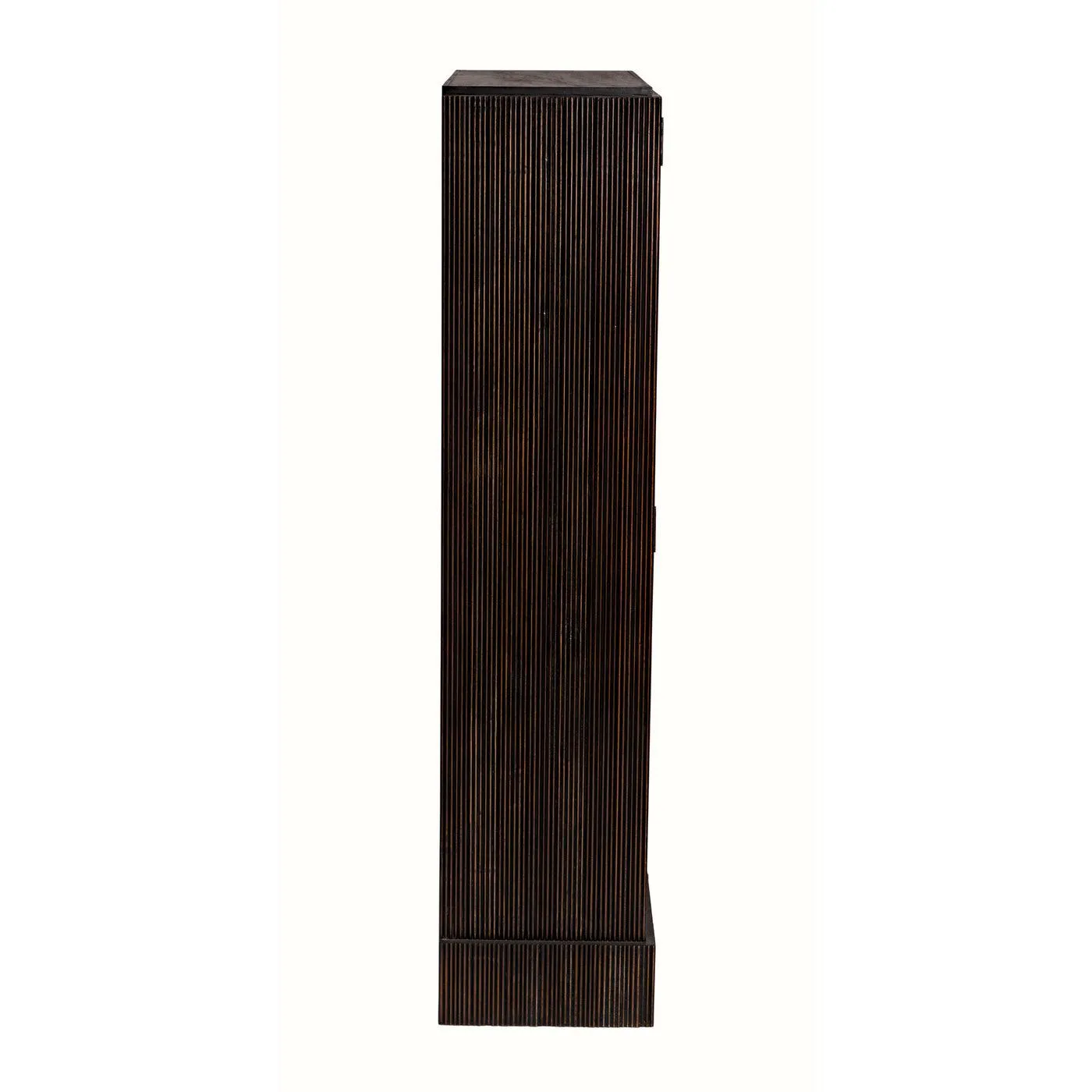 Noho Hutch, Hand Rubbed Black with Light Brown Trim