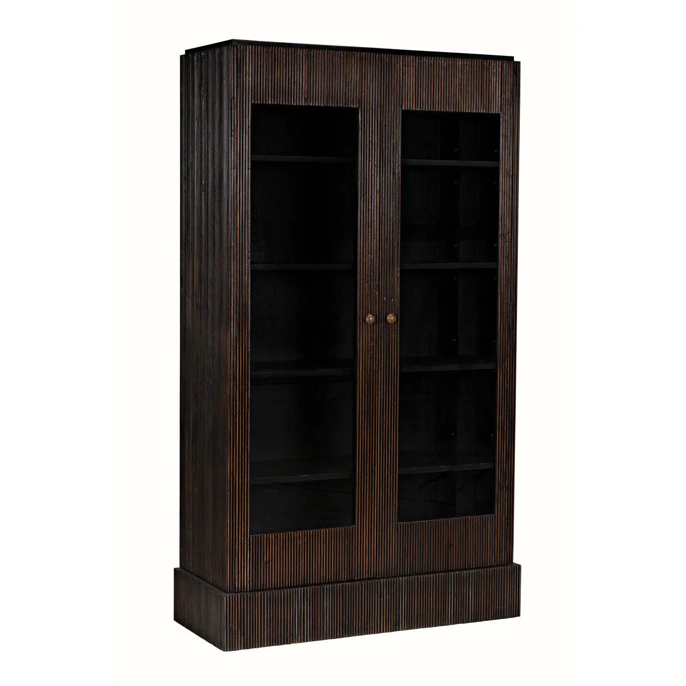 Noho Hutch, Hand Rubbed Black with Light Brown Trim