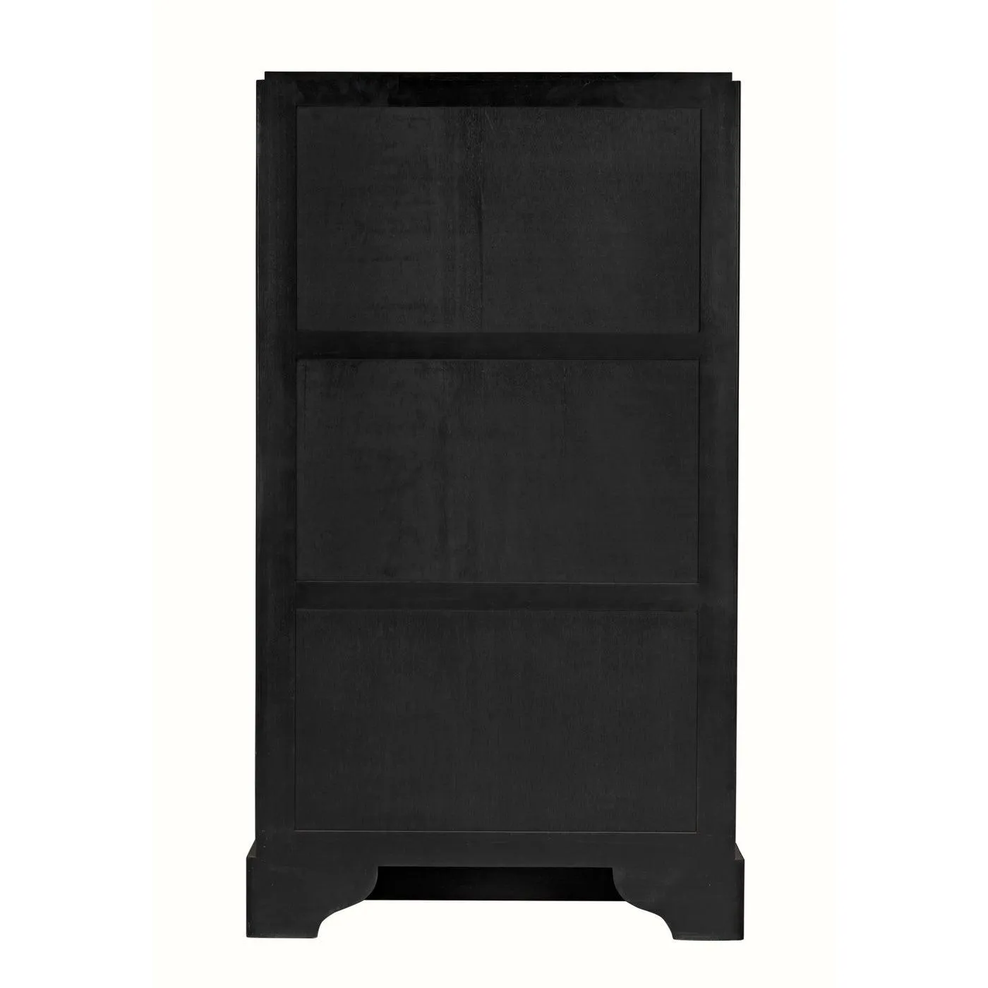 Noho Hutch, Hand Rubbed Black with Light Brown Trim