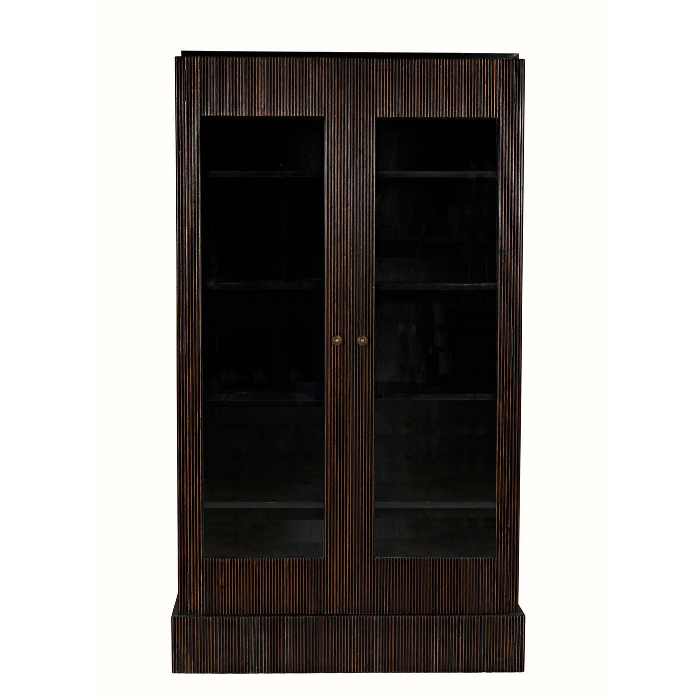 Noho Hutch, Hand Rubbed Black with Light Brown Trim