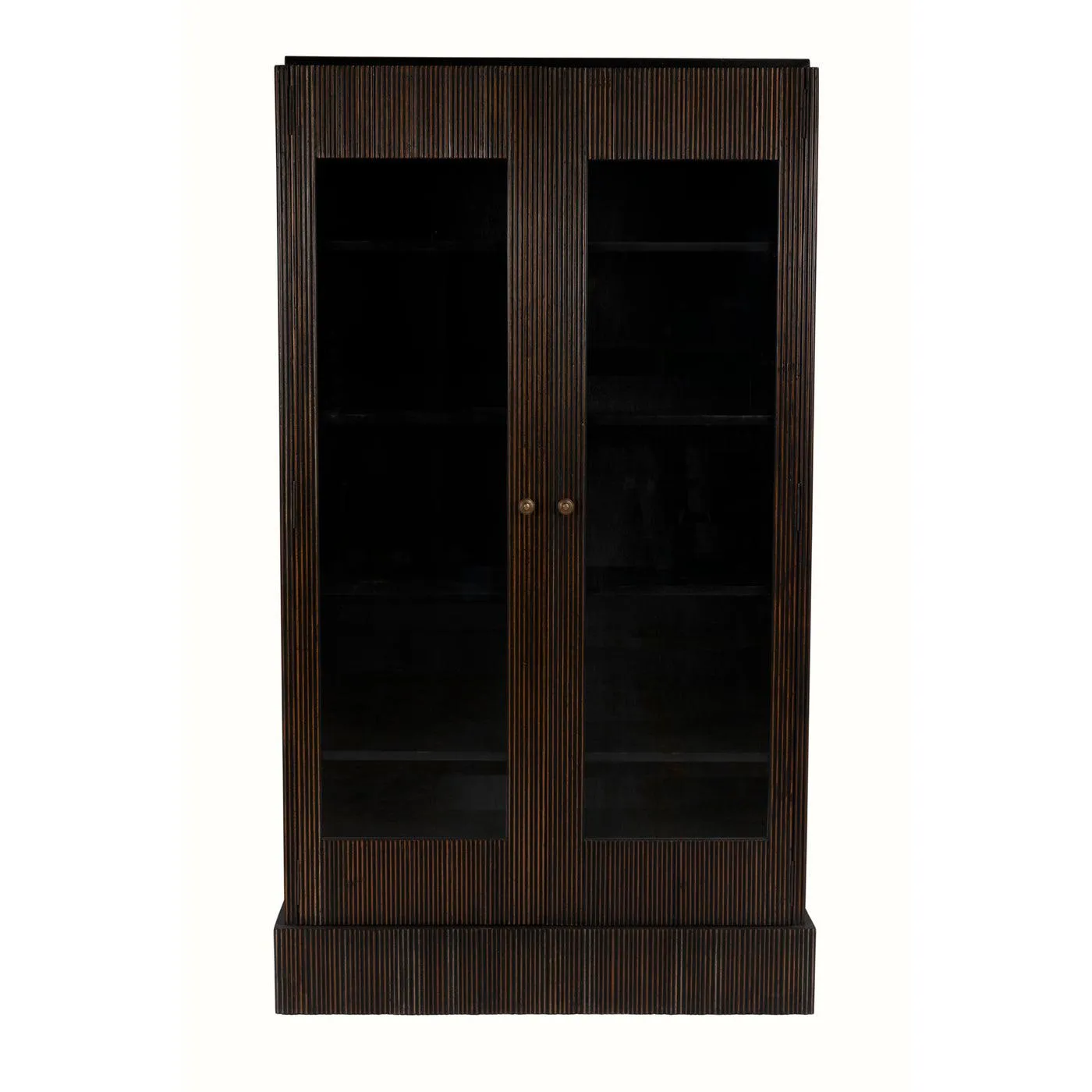 Noho Hutch, Hand Rubbed Black with Light Brown Trim