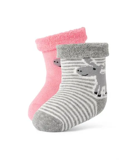 Norwegian Baby's Socks 2 Pack - Pink/Grey
