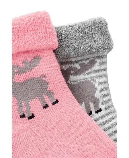 Norwegian Baby's Socks 2 Pack - Pink/Grey