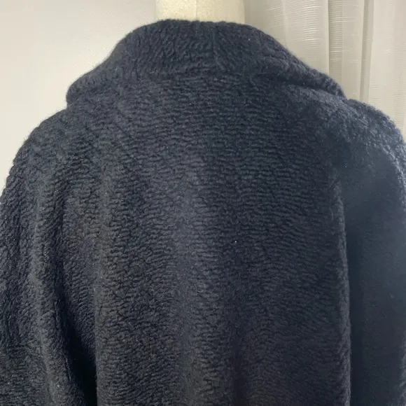 NWT Neiman Marcus Black Knit Open Shawl Cardigan Size Large Wool Blend