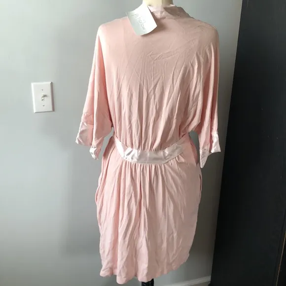 NWT PJ HARLOW SHALA RIBBED KNIT ROBE BLUSH PINK