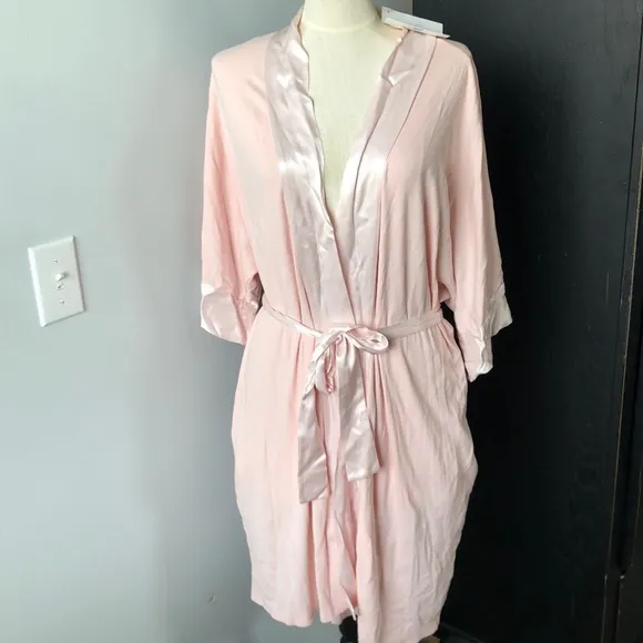NWT PJ HARLOW SHALA RIBBED KNIT ROBE BLUSH PINK