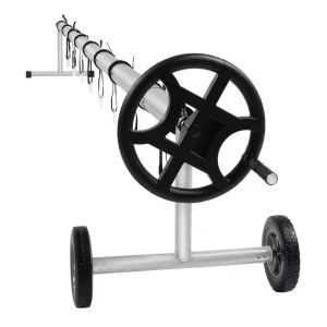 Outdoor 18 Ft Inground Solar Cover Swimming Pool Reel Black
