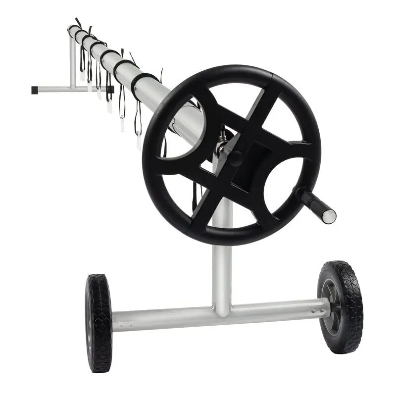 Outdoor 18 Ft Inground Solar Cover Swimming Pool Reel Black