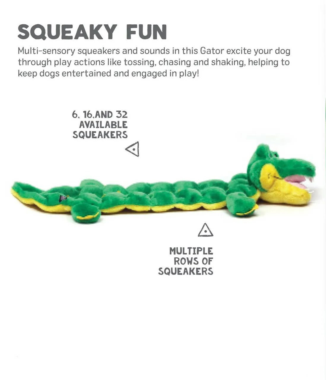 Outward Hound Squeaker Matz Gator Green XL