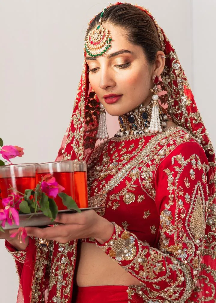 Pakistani Designer  Red Lehnga For Wedding #Y6233