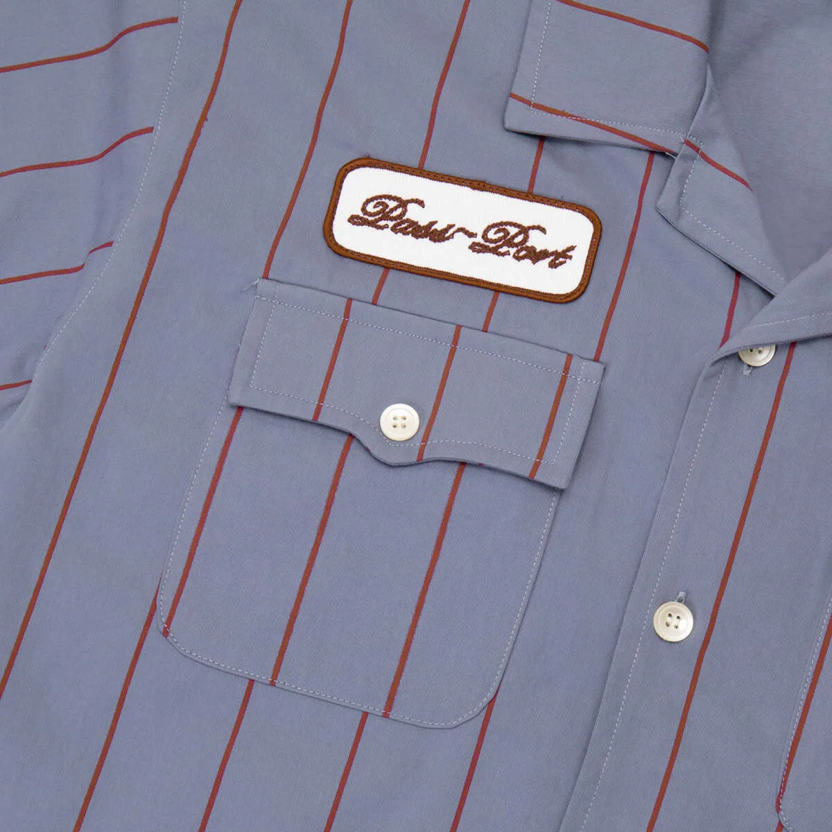 Pass~Port - Striped Casual Shirt Light Blue