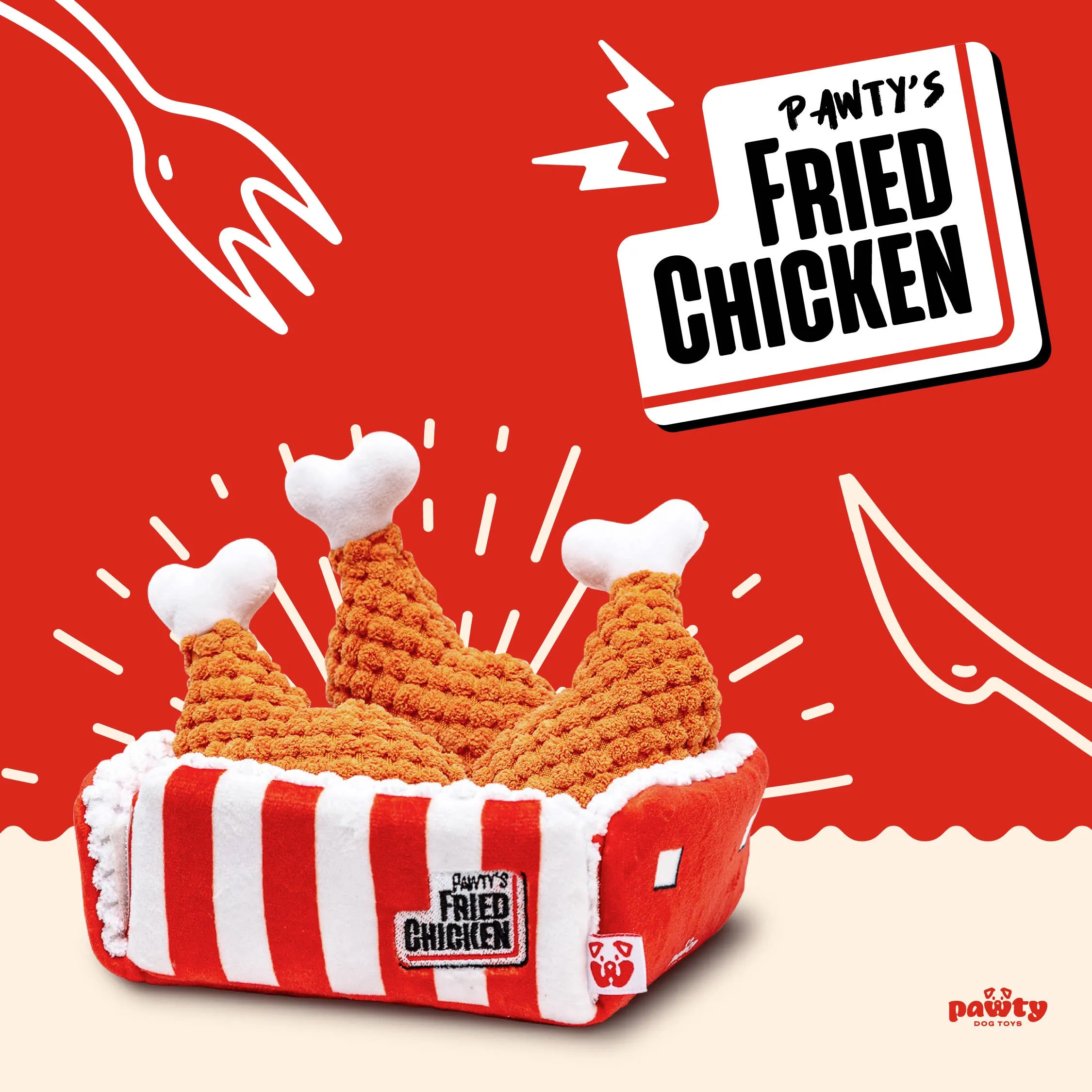 PAWTY Dog Toys - PAWTY Fried Chicken Interactive Snuffle Mat Dog Toy