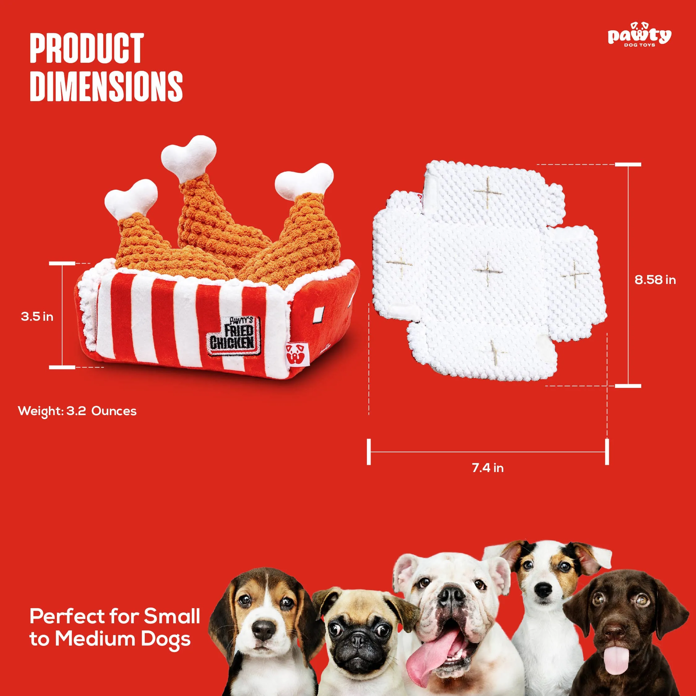 PAWTY Dog Toys - PAWTY Fried Chicken Interactive Snuffle Mat Dog Toy
