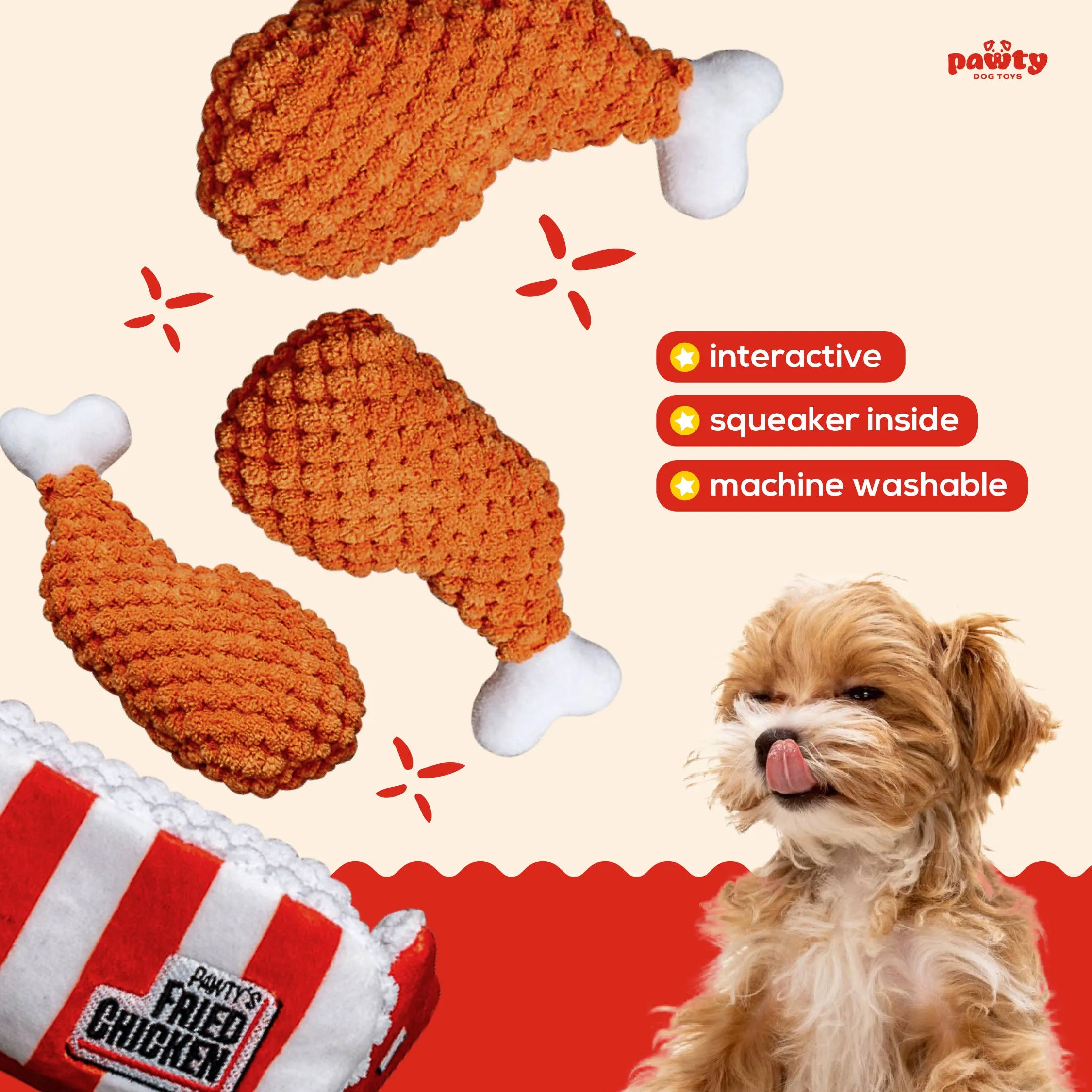 PAWTY Dog Toys - PAWTY Fried Chicken Interactive Snuffle Mat Dog Toy