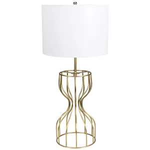 Perry Table Lamp with Shade, Metal with Brass Finish