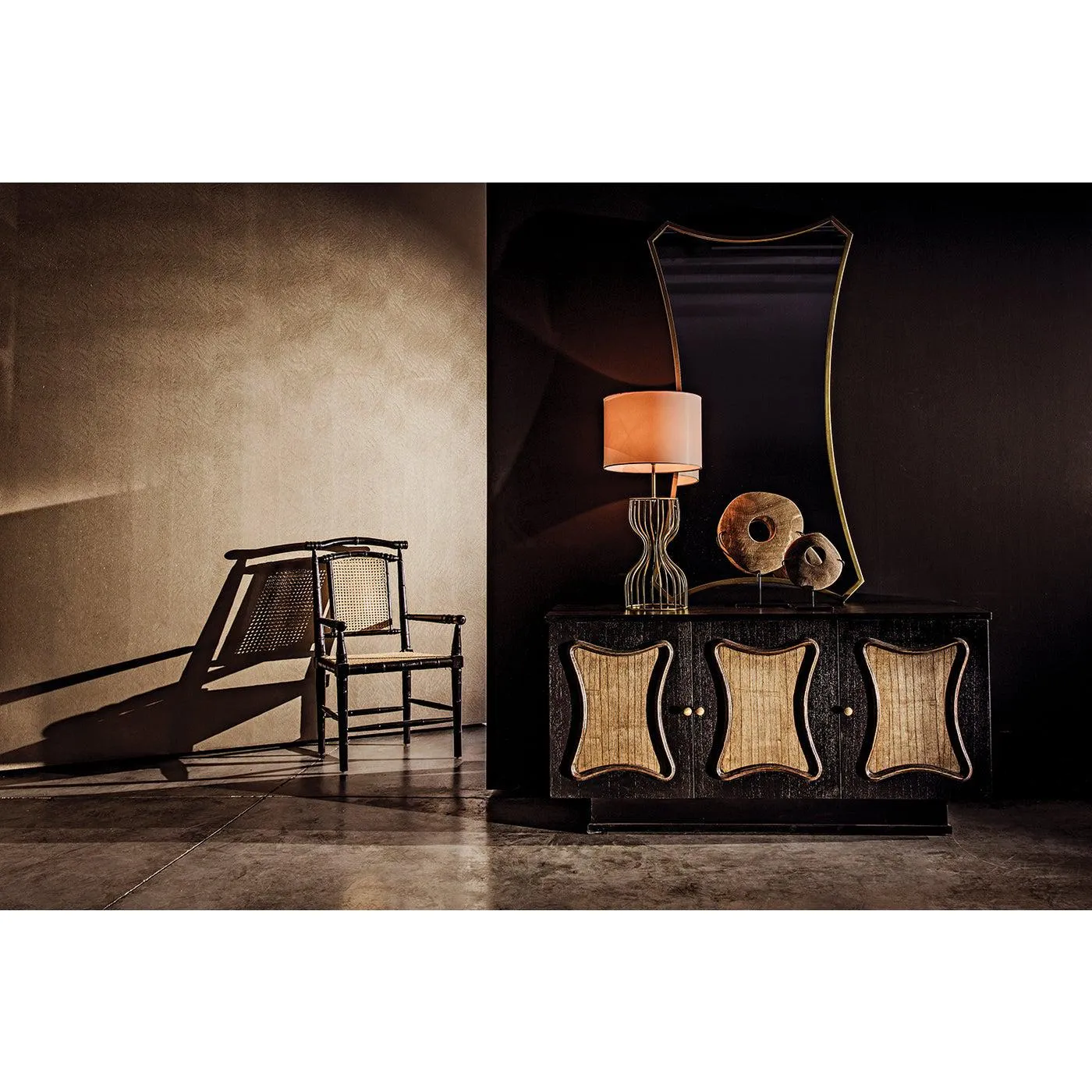 Perry Table Lamp with Shade, Metal with Brass Finish
