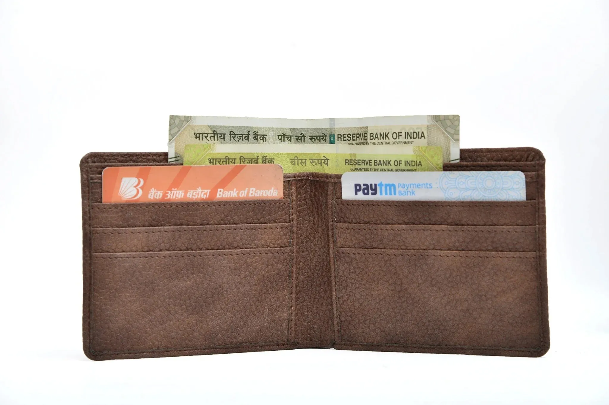 Personalised Genuine Leather Wallet   Pen & keychain Combo - Brown