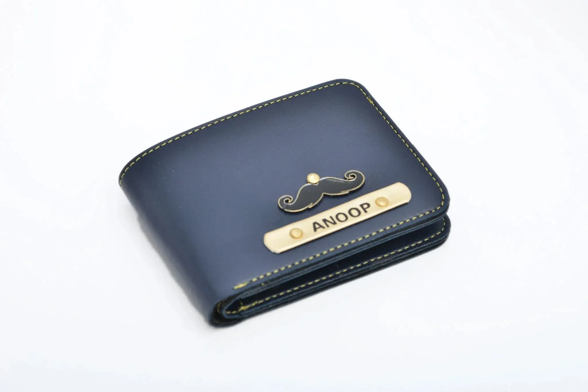 Personalised Leather Wallet   Pen & keychain Combo - Royal Blue