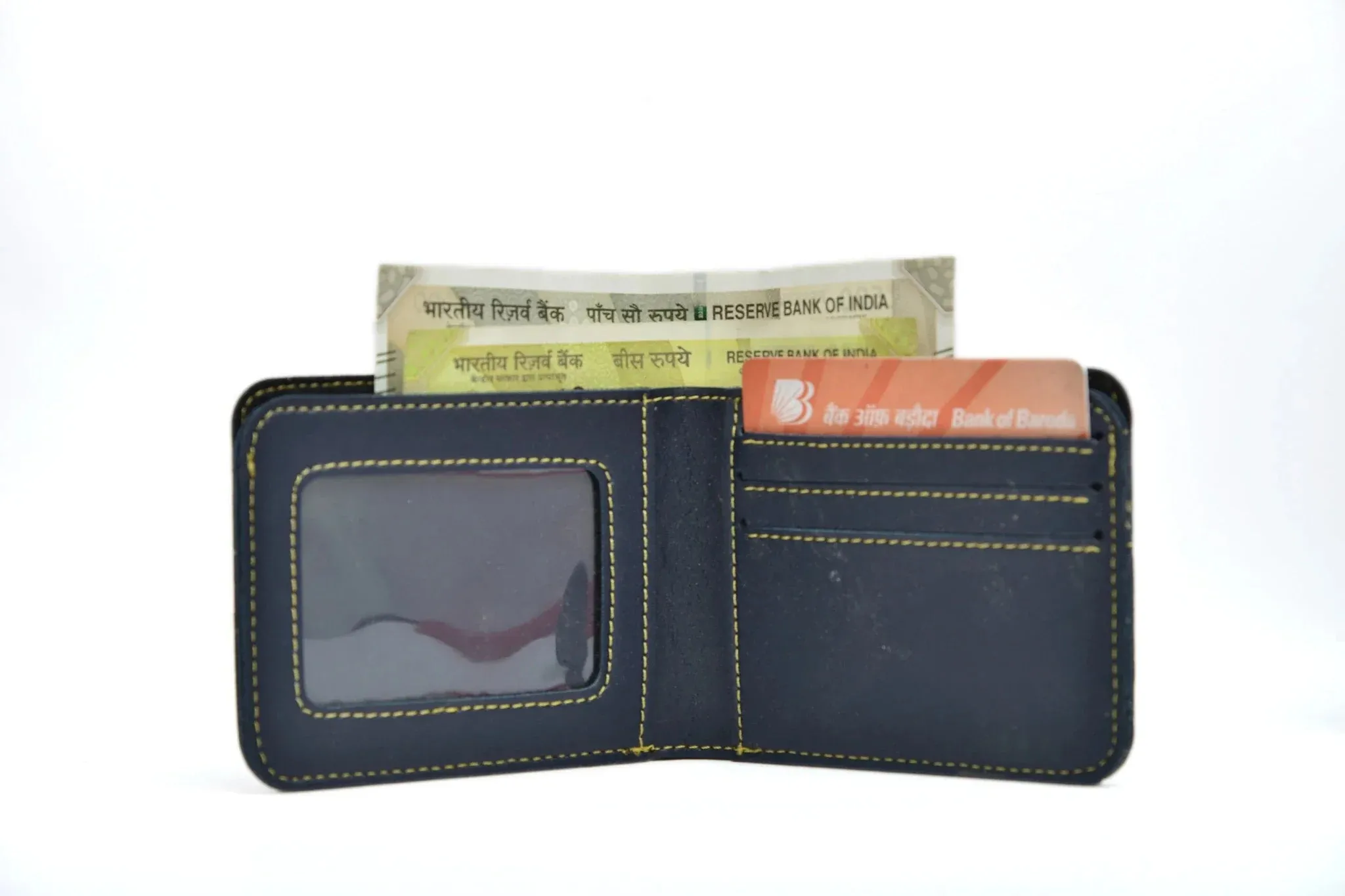 Personalised Leather Wallet   Pen & keychain Combo - Royal Blue