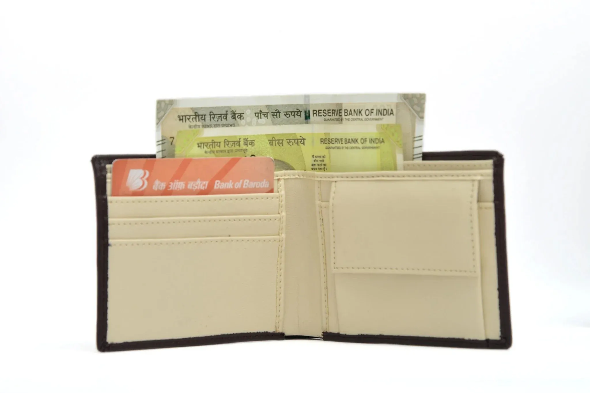 Personalised Premium Leather Wallet   Pen & keychain Combo - Brown