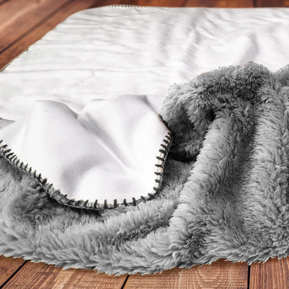 PERSONALIZED BIXBY TRUE BASKETBALL GRAY SHERPA BLANKET