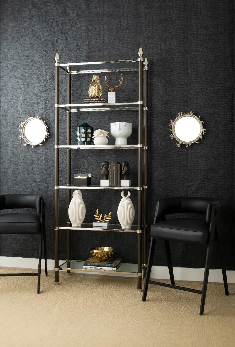 Pierce Etagere / Bronze and Polished Nickel