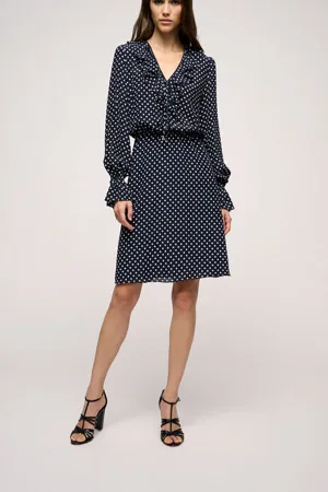 PLANARIA RUFFLED POLKA DOT DRESS