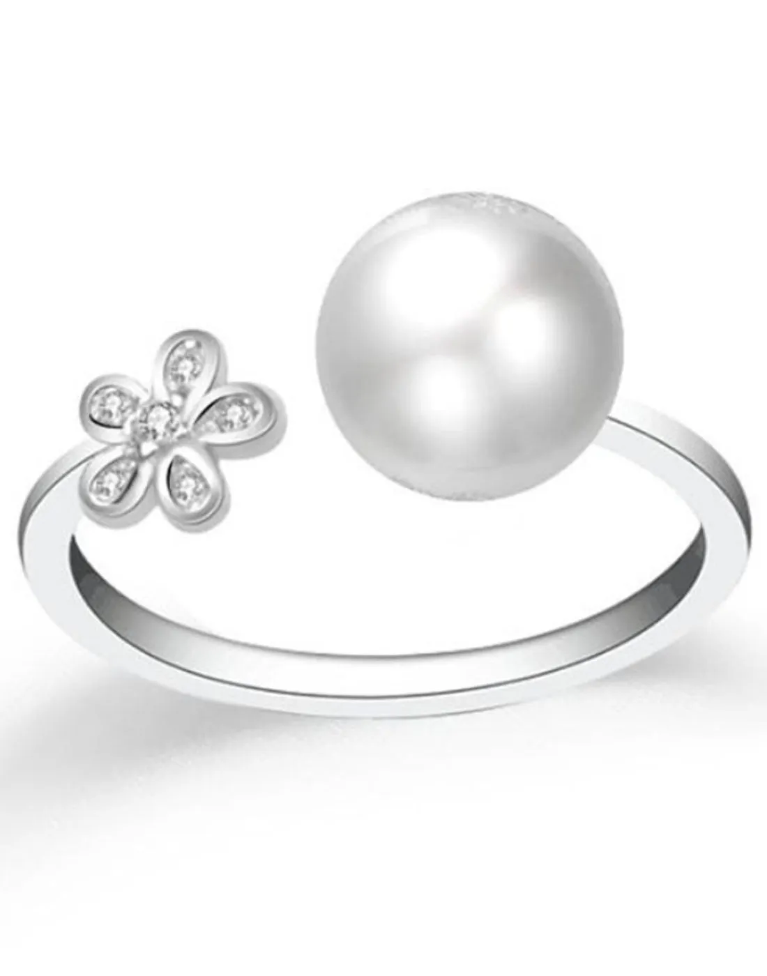 Platinum Plated Elegant Austrian Crystal Adjustable Ring