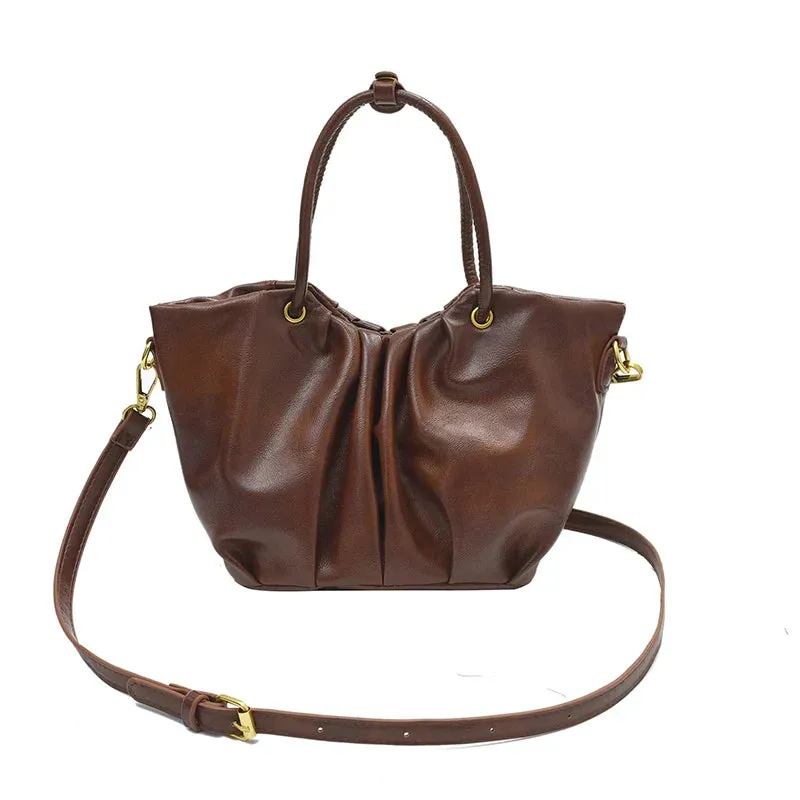 Pleated Short Handle Shoulder Bags
