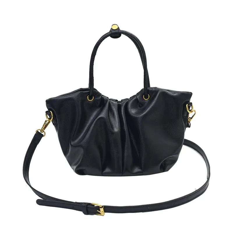 Pleated Short Handle Shoulder Bags