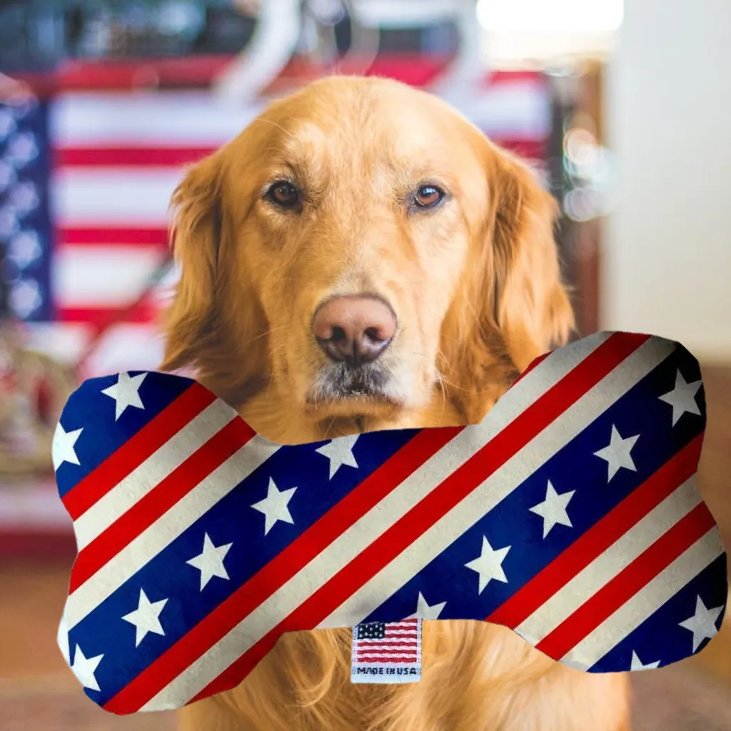 Plush Dog Bone - Stars & Stripes