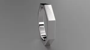 Polished Sterling Silver 4mm Octagon Bolt Wedding Band