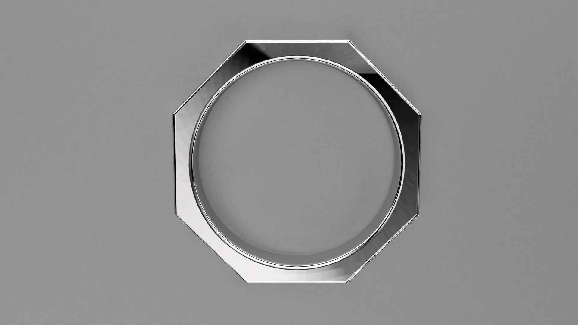 Polished Sterling Silver 4mm Octagon Bolt Wedding Band